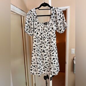 Lulus Black and White Floral Babydoll